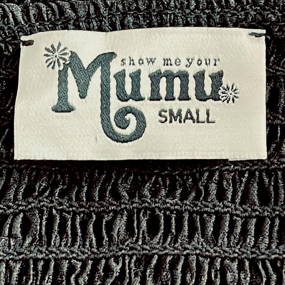 Show Me Your Mumu Connie Top Long Sleeve Cropped Black Women's Size Small NWOT - Picture 7 of 9